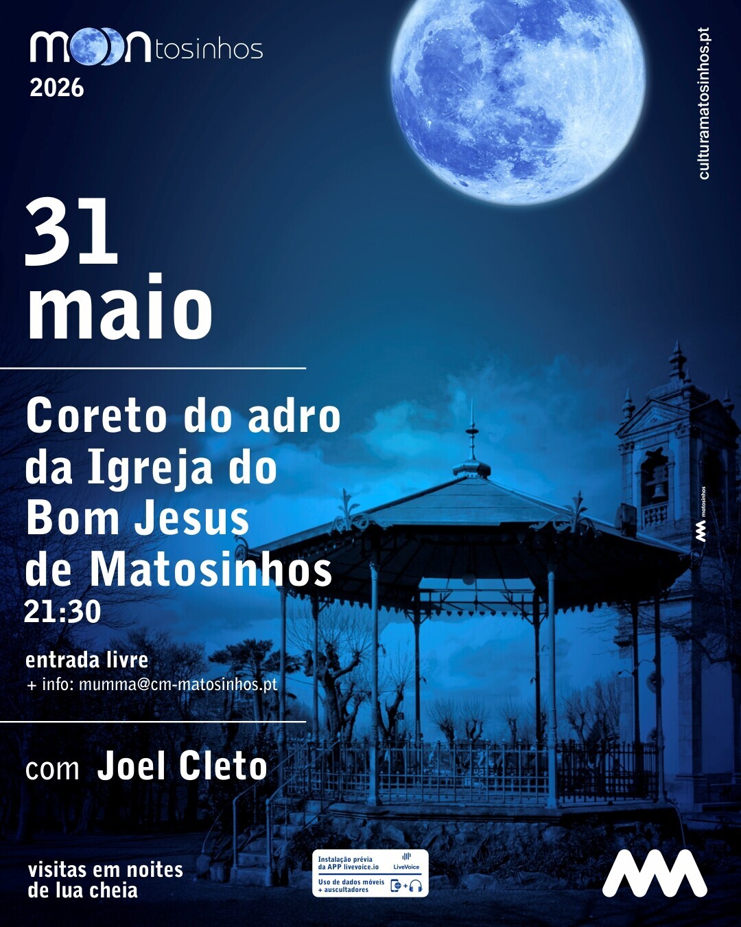 MOONTOSINHOS 2026. Sess&atilde;o de dia 31 MAI, cartaz, com tons azuis